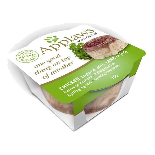 Applaws Cat Schale Hühnchen mit Lamm Gelee 12x 70g